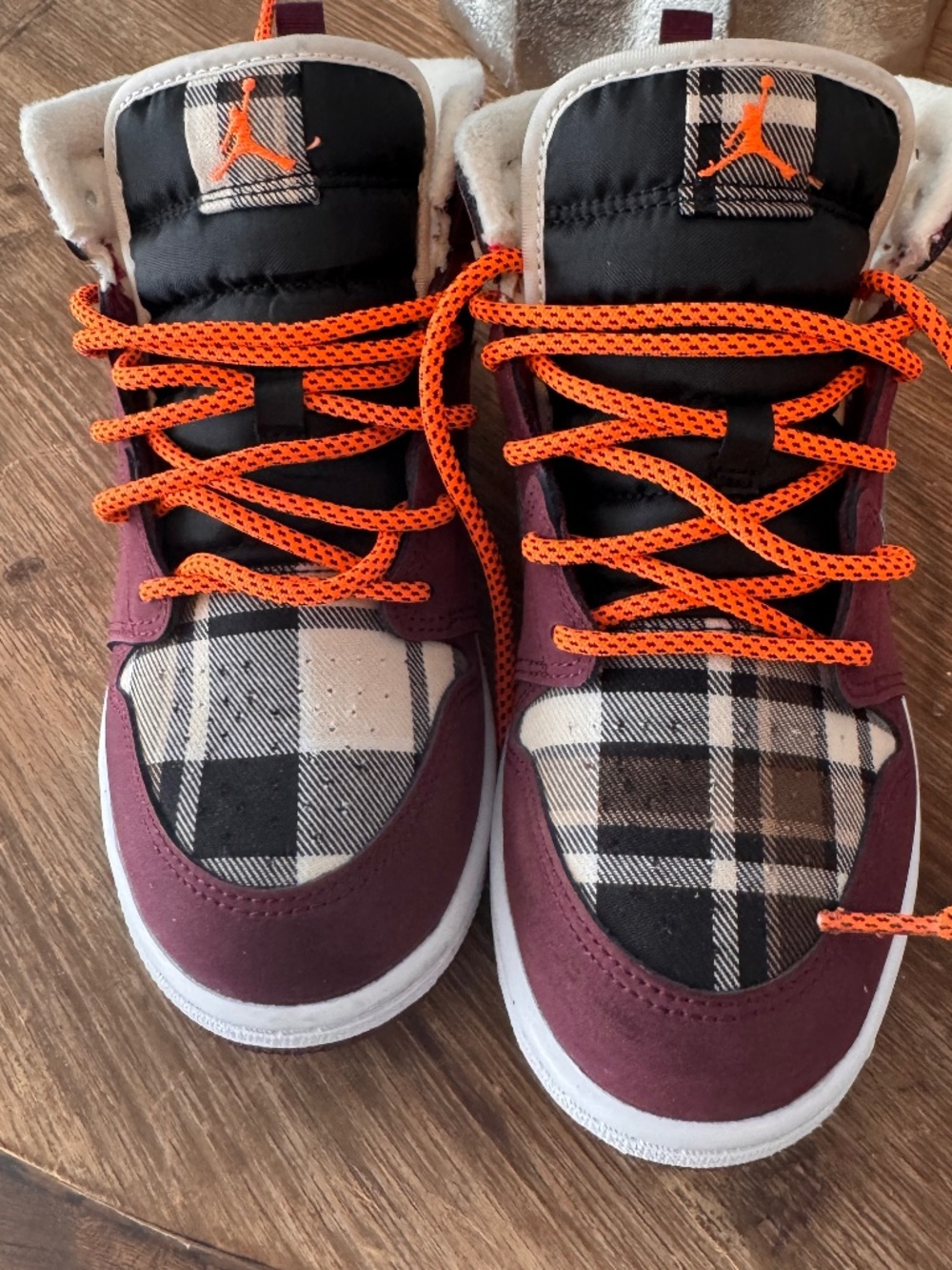 Nike Air Jordan 1 Mid SE Plaid Youth 3Y